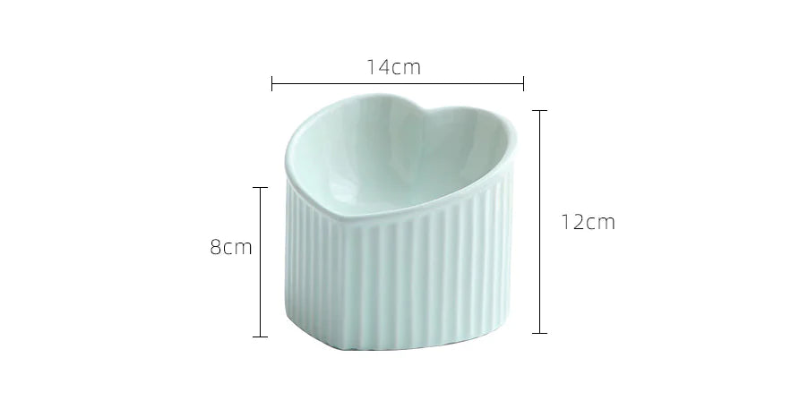 Slanted Ceramic Pet Bowl for Cats – Ergonomic, Whisker-Friendly Feeding Bowl