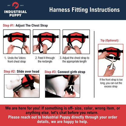 Emotional Support Vest Harness with Hook, Loop Straps and Handle, 2 Reflective Service Emotional Support Self-Adhesive Straps, ESA Matching Leash Set, Dog Accessories, XS, Bright Red