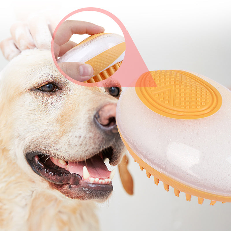 2-in-1 Pet Spa Massage Comb - Soft Silicone Dog and Cat Bath Brush for Grooming and Cleaning