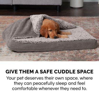 Orthopedic Dog Bed for Medium and Small Breeds with Removable, Washable Cover - Suitable for Dogs up to 35 lbs - Berber and Suede Top Mattress - Gray, Medium Size