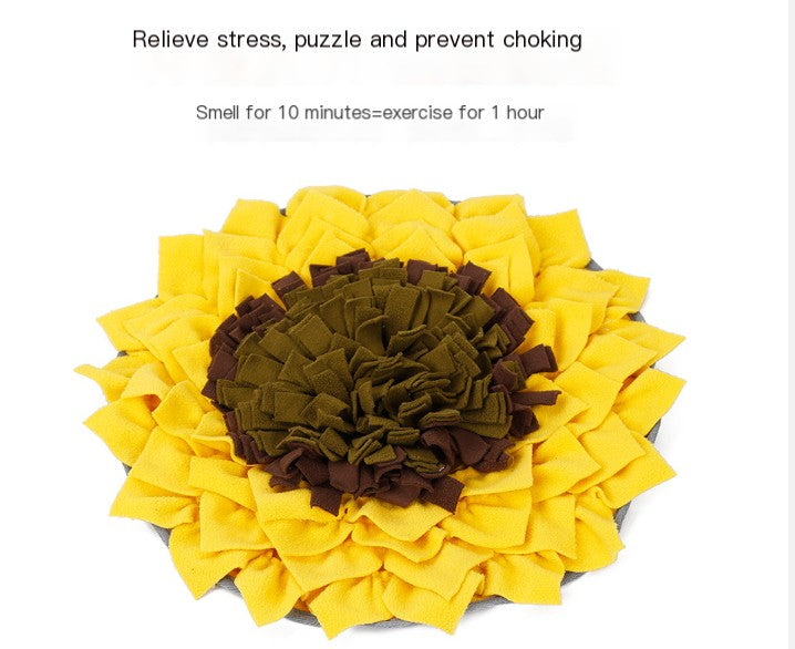 Sunflower Pet Snuffle Mat for Slow Feeding & Enrichment