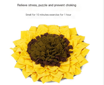 Sunflower Pet Snuffle Mat for Slow Feeding & Enrichment