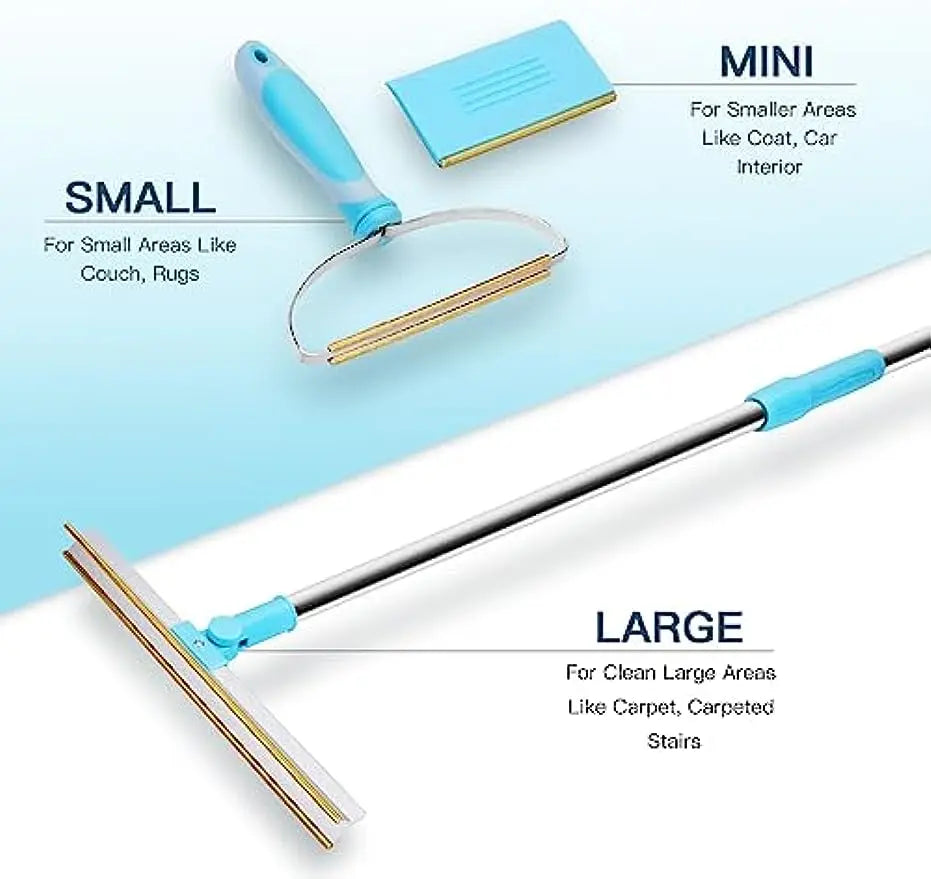 Professional Carpet Rake for Pet Hair Removal with Telescopic Handle and 180° Rotation for Efficient Cleaning of Rugs and Carpets