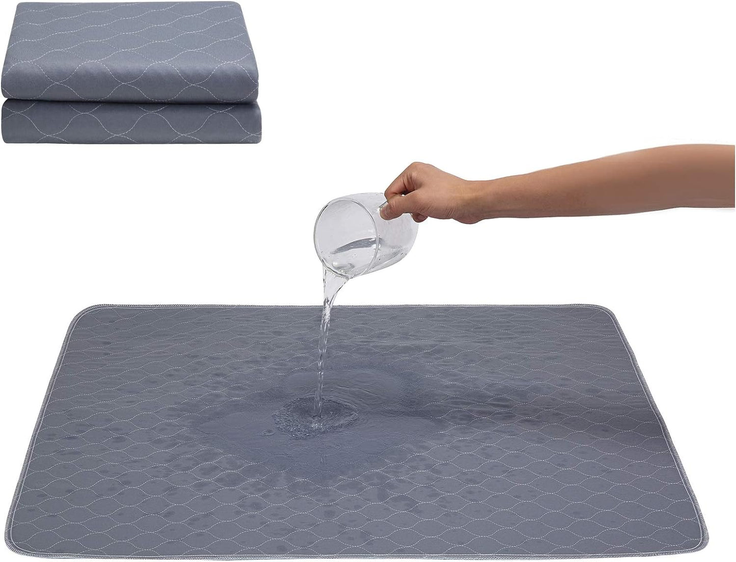 Washable Dog Pee Pads+Free Grooming Gloves - Reusable Whelping Pads,Waterproof Dog Mat Non-Slip Puppy Potty Training Pads for Dogs, Cats, Bunny…