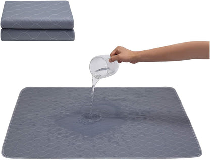 Washable Dog Pee Pads+Free Grooming Gloves - Reusable Whelping Pads,Waterproof Dog Mat Non-Slip Puppy Potty Training Pads for Dogs, Cats, Bunny…