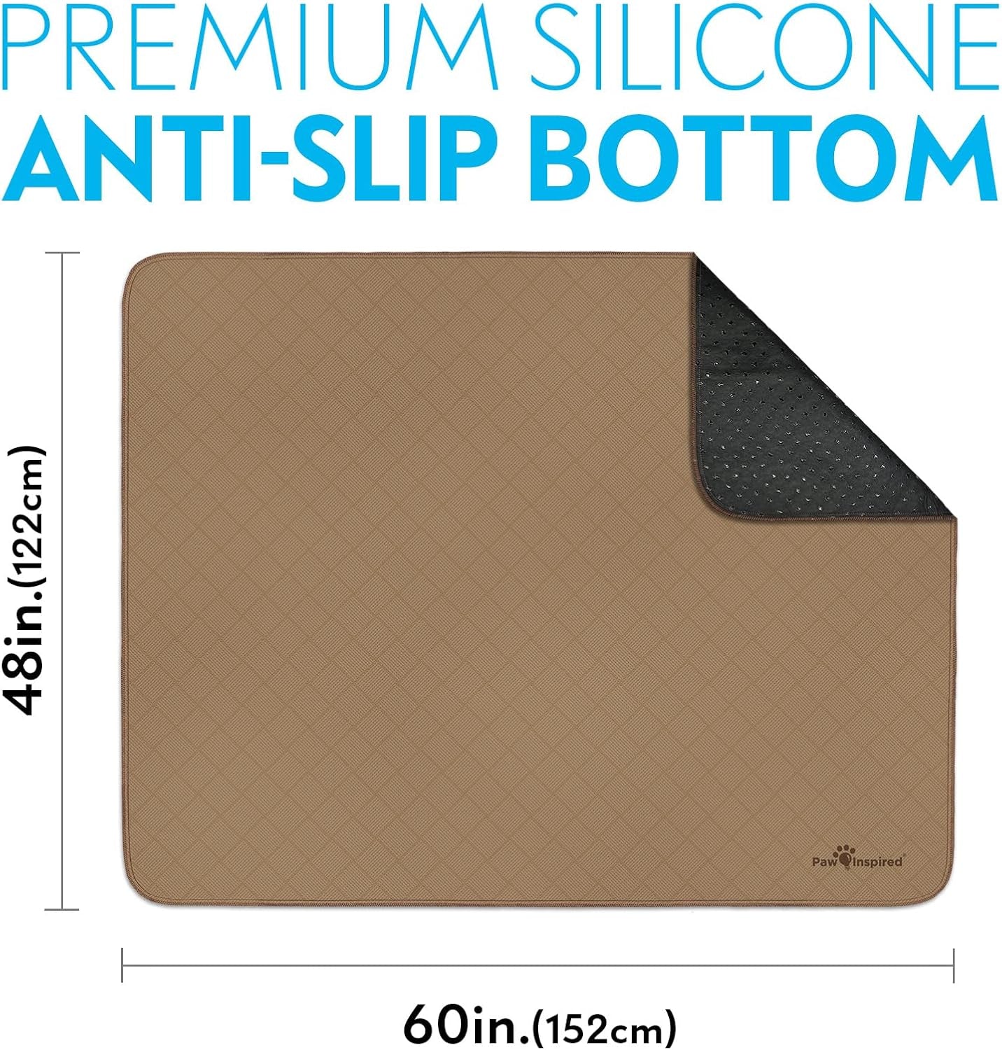 Washable Pee Pads for Dogs, Leakproof, Non-Slip Reusable Puppy Pads for Potty Training, Whelping, Waterproof Mat (48X60 Inch, Pack of 1)