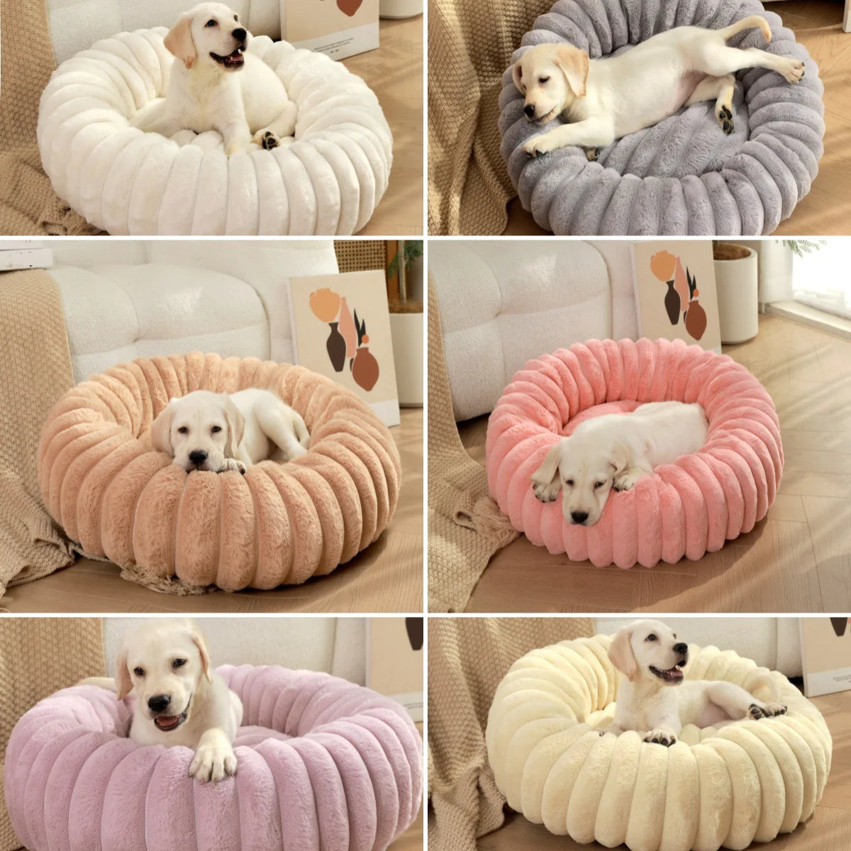 Plush Round Pet Nest - Winter Warmth for Cats & Dogs