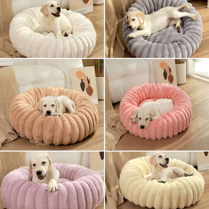 Plush Round Pet Nest - Winter Warmth for Cats & Dogs