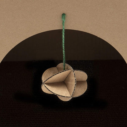 Cardboard Cat House Gingerbread House, Cat Hideout Scratcher with Detachable Hanging Toys