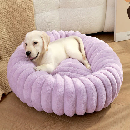 Plush Round Pet Nest - Winter Warmth for Cats & Dogs