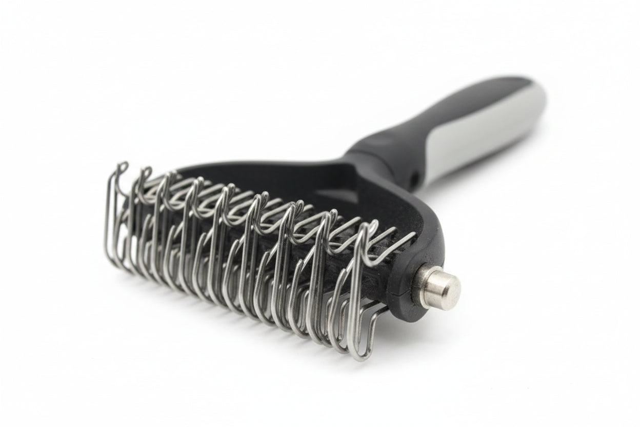 Double-Sided Undercoat Grooming Rake for Dogs
