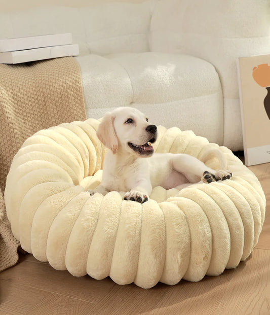 Plush Round Pet Nest - Winter Warmth for Cats & Dogs