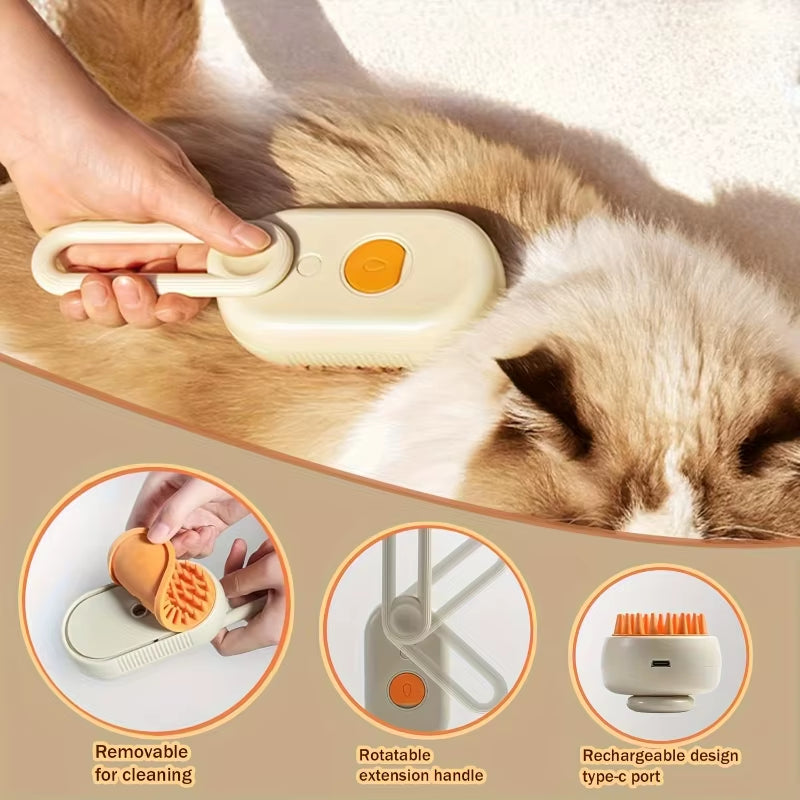 Pet Grooming Tool: Cat and Dog Cleaning Massage Spray Comb with Undercoat Hair Removal Slicker Brush