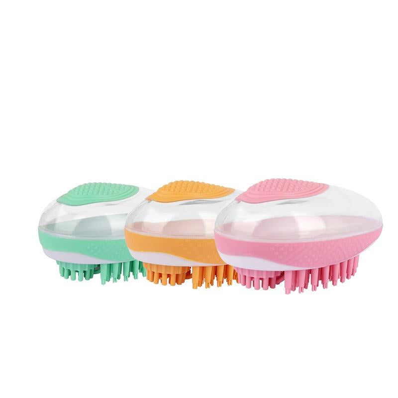 2-in-1 Pet Spa Massage Comb - Soft Silicone Dog and Cat Bath Brush for Grooming and Cleaning