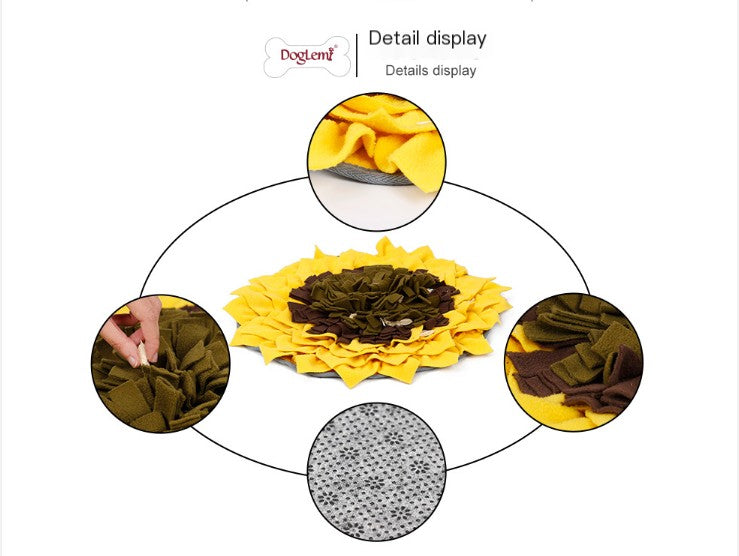 Sunflower Pet Snuffle Mat for Slow Feeding & Enrichment